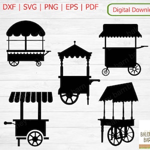 カート クリップアート、ホットドッグ カート SVG、エッセン ワーゲン シルエット、ファーストフード パーティー、ウェディング キャンディ、デザート ホイール ストリート、スタンド キオスク、デジタル ダウンロード