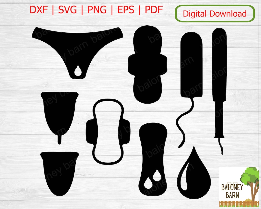 Period Clipart, Tampon SVG, Pad Silhouette, Feminine Protection