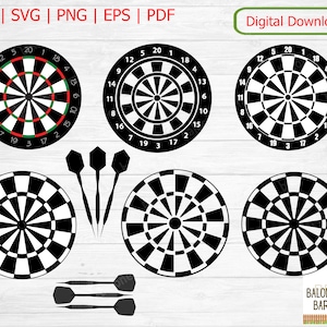 Dartscheibe Clipart, Dartscheibe SVG, Pfeil Pfeile, Dartscheibe Silhouette, Stangenspiel, Darts Sport, Dart Sport, digitaler Download