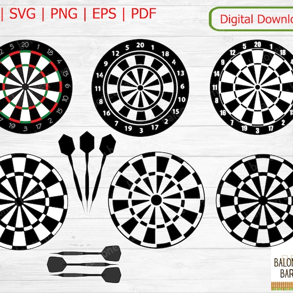 Dartboard Clipart, Dartboard SVG, Pfeil Pfeile, Dart Board Silhouette, Bar Game, Shoot Target, Darts Sport, Dart Sports, Digital Download