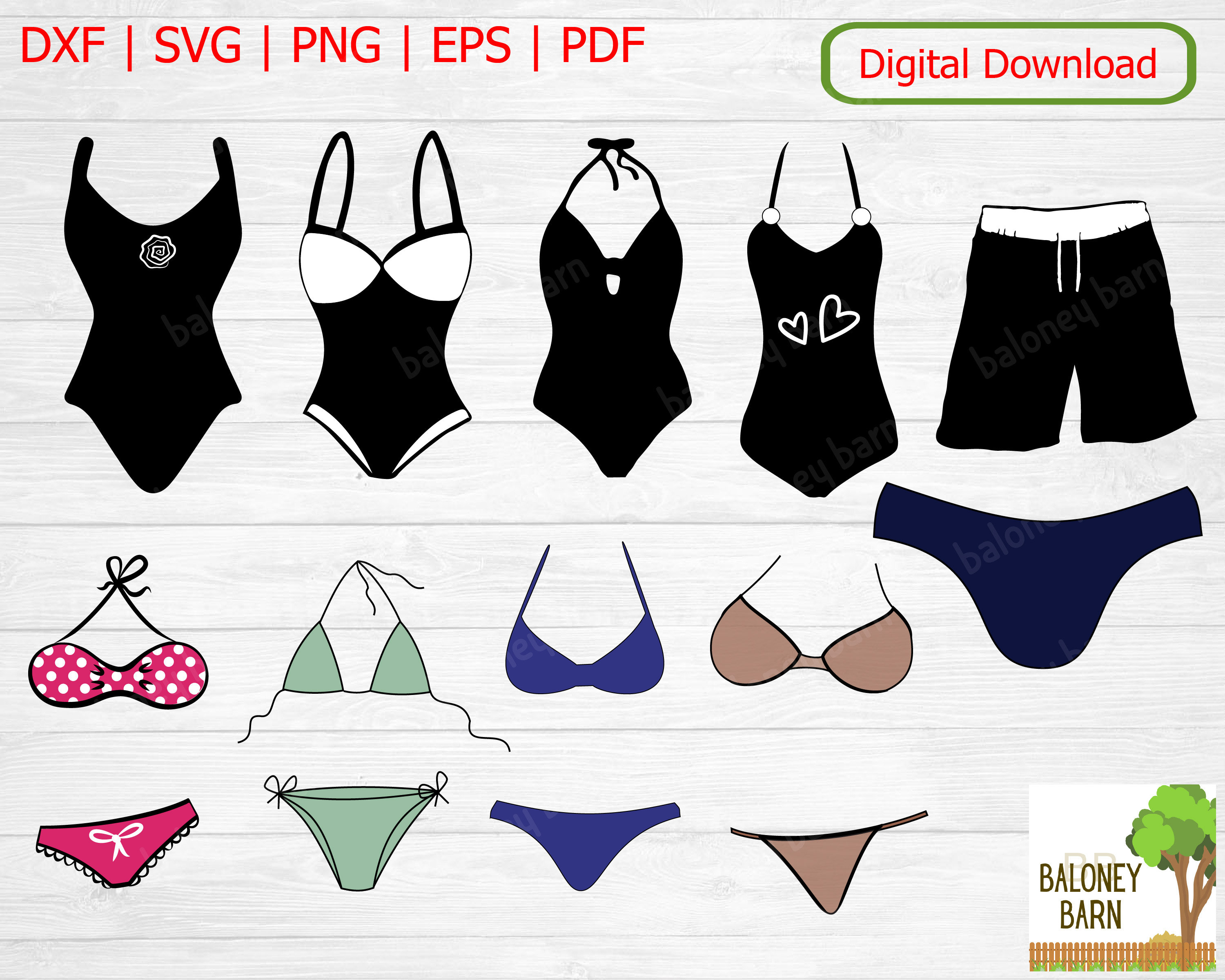 Swimsuit Clipart Bathing Suit SVG Swimsuit Silhouette - Etsy