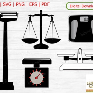 Scale Clipart, Scales SVG, Scale Silhouette, Kitchen Scale, Medical Skala, Weight Scale, Balance Scale, Balance Weighing, Digital Download