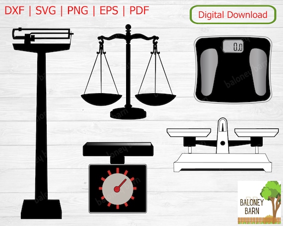 Scale Clipart, Scales SVG, Scale Silhouette, Kitchen Scale, Medical Scale,  Weight Scale, Balance Scale, Balance Weighing, Digital Download 