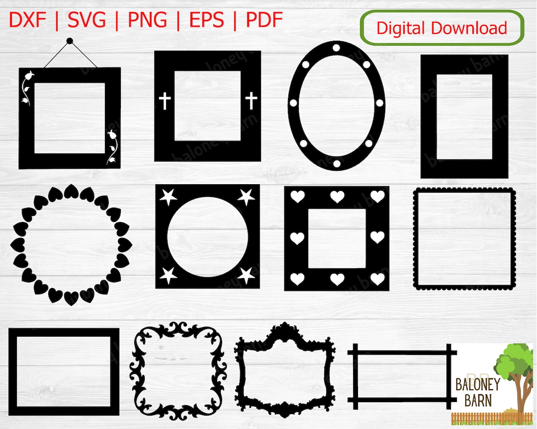 Frames Clipart SVG, Picture Mount, Photo Frame, Square Rectangular Oval ...