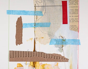 Abstract Landscape 10. Original art - Mixed media with collage elements on Strathmore Heavyweight Mixed Media paper.