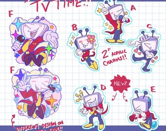 PREORDER It’s TV Time Tenna 2” Full Bleed Acylic Charms