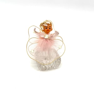 Tulle Angel, Christmas Pick, Vintage Ornament, Kitschy Xman