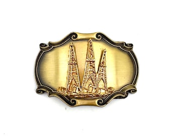Vintage Belt Buckle, Oil Derricks, Raintree 1978,