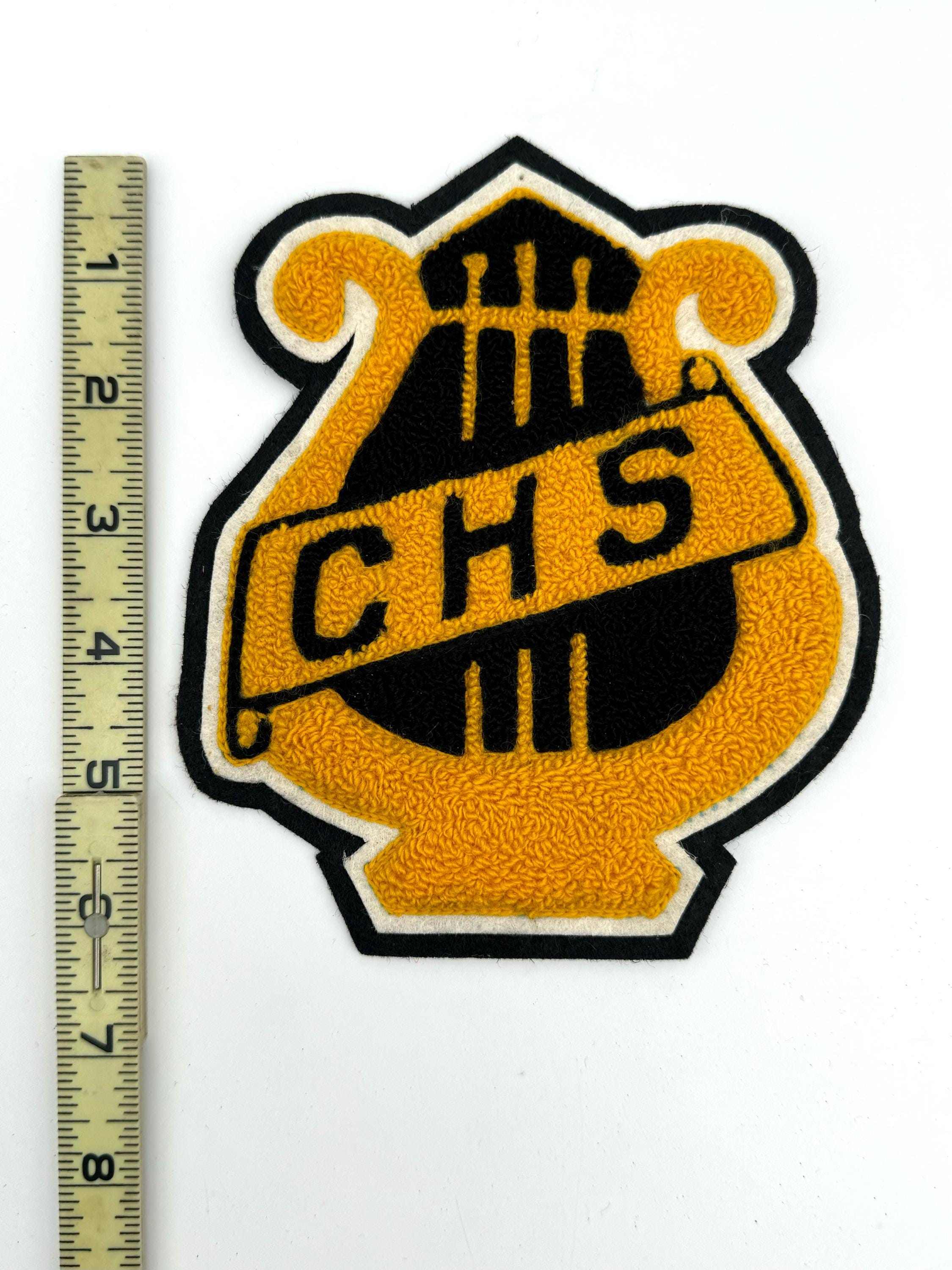 Chenille Band Patch, Black and Gold, CHS, High School, Vintage ...