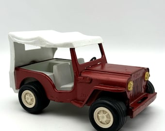 TONKA ジープ Tonka Jeep, Vintage Red Jeep, Canopy Top, Pressed Steel