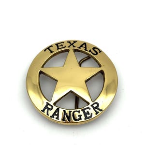 Texas Rangers Belt Buckle, Vintage Brass Buckle, Unmarked, Law Enforcement, Texan