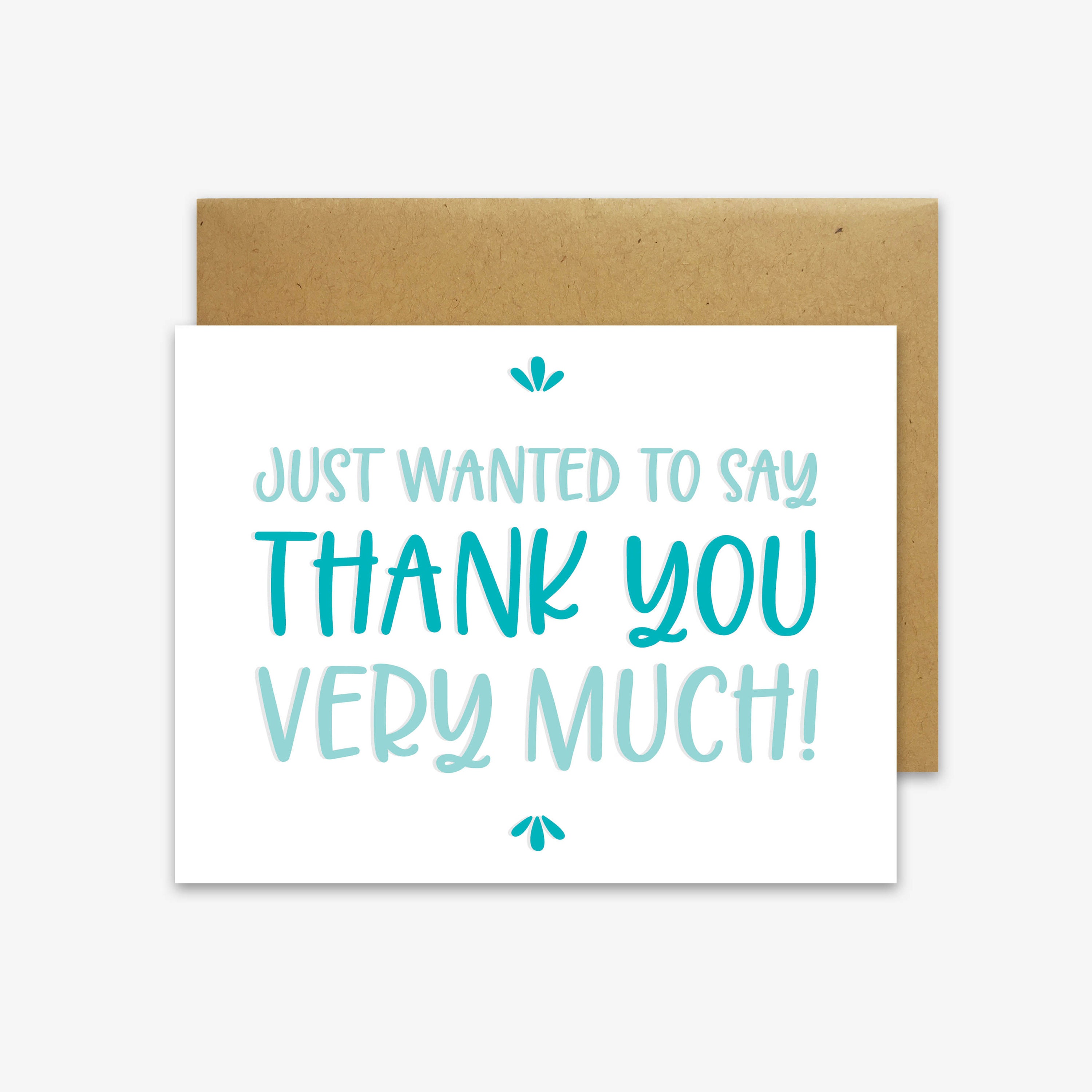 Thank You Card Just Wanted to say Thank You So Much Blue - Etsy.de