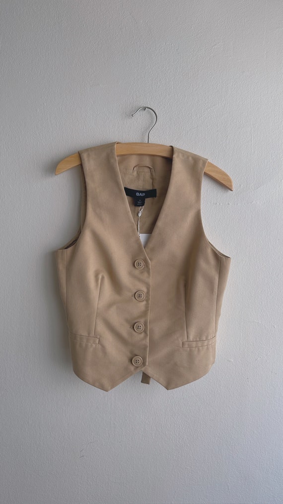 Gorgeous Vintage Khaki Gap Vest  | Made in USA | … - image 4