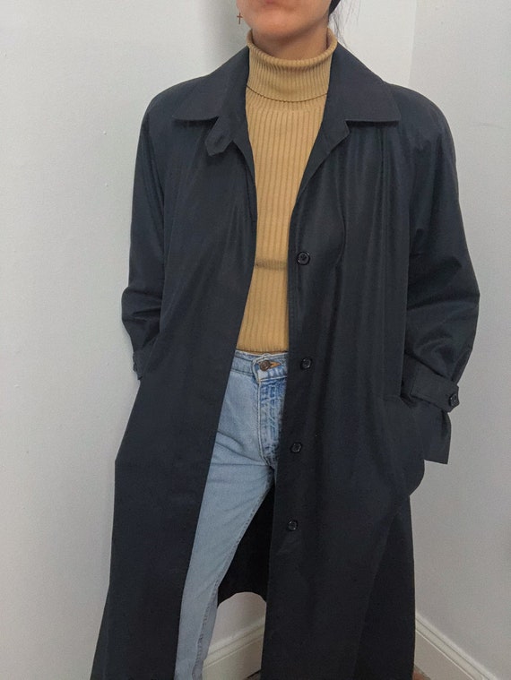 Vintage Black Trench Coat with removable thinsula