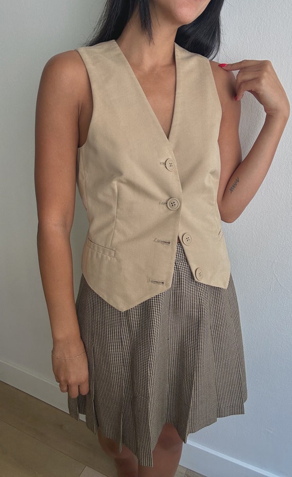 Gorgeous Vintage Khaki Gap Vest  | Made in USA | M