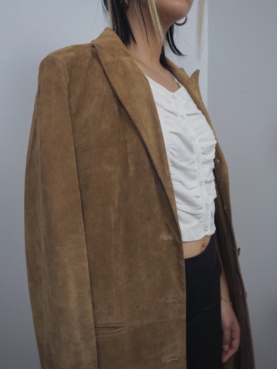 Vintage Beautiful 1990s Tan Suede Trench | 100% Le