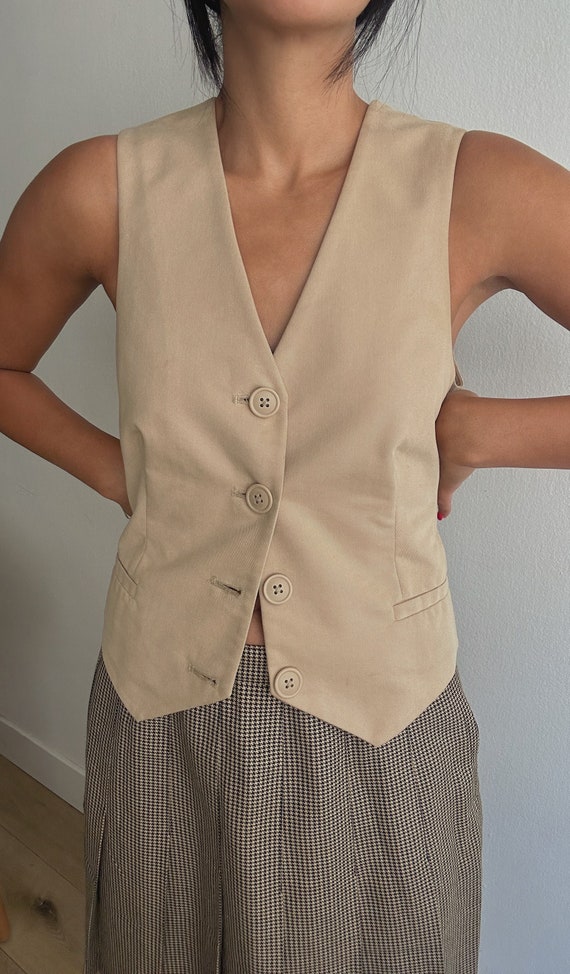 Gorgeous Vintage Khaki Gap Vest  | Made in USA | … - image 1