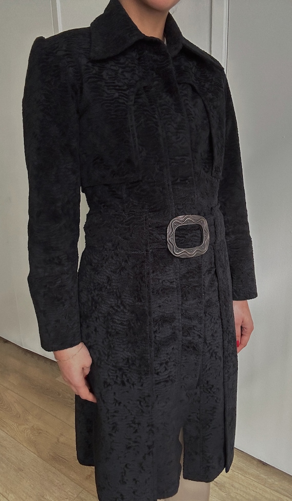 Vintage Valentino Black Velvet Trench Jacket with 