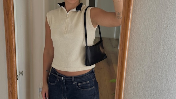 St. John, Vintage St. John Collection Black and Cream Knit Tank | Minimalist