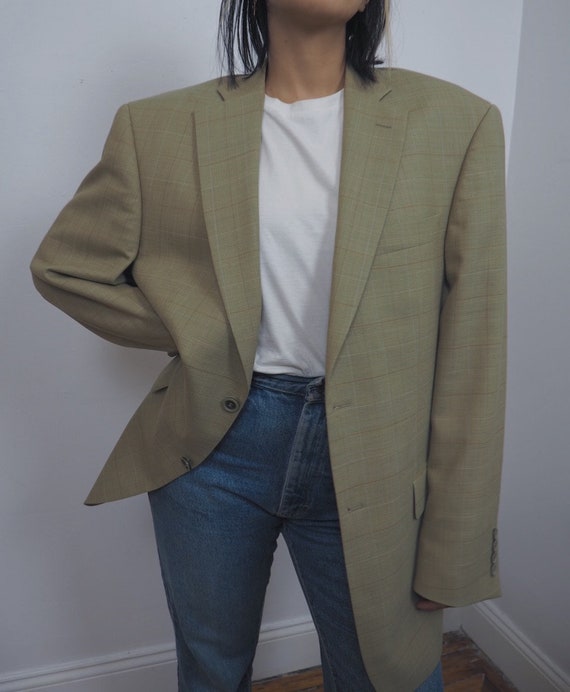 Vintage Oversized Nude Boyfriend Blazer | Minimal