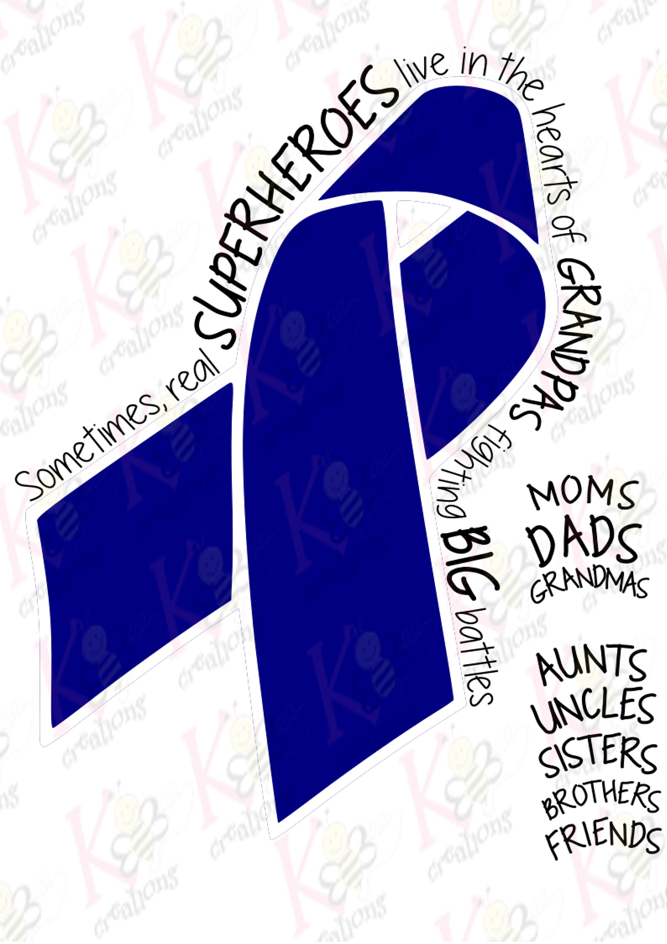 Superhero Awareness Ribbon- Interchangable Text - Etsy