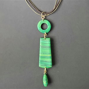 Polymer Clay Necklace, Pendant, Jewelry, Nam-Myoho-Renge-Kyo, Nichiren, SGI, Buddhist