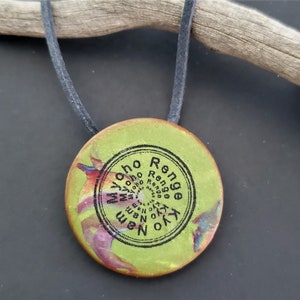 Polymer Clay Necklace, Pendant, Jewelry, Nam-Myoho-Renge-Kyo, Nichiren, SGI, Buddhist