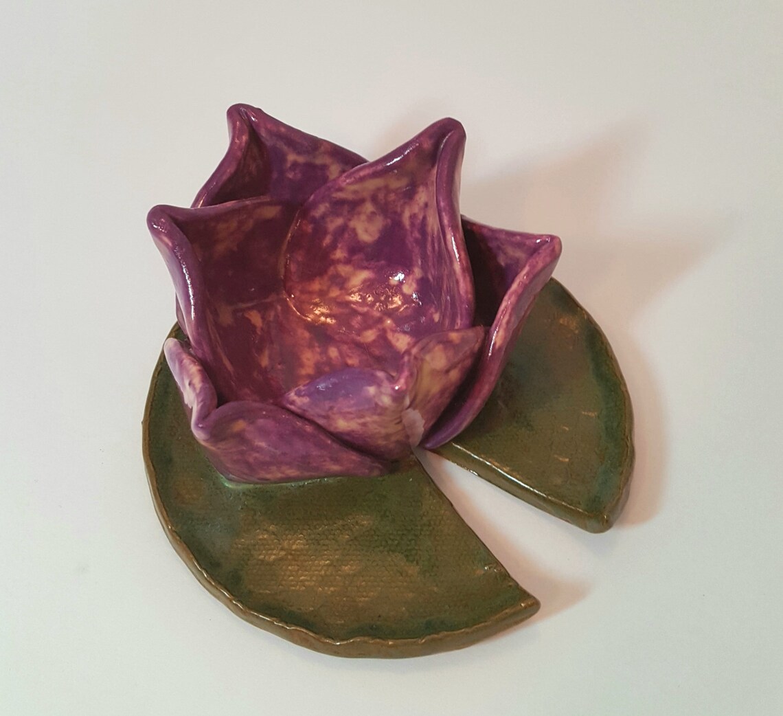 Lotus flower candle holder tealight candle ceramic ring Etsy