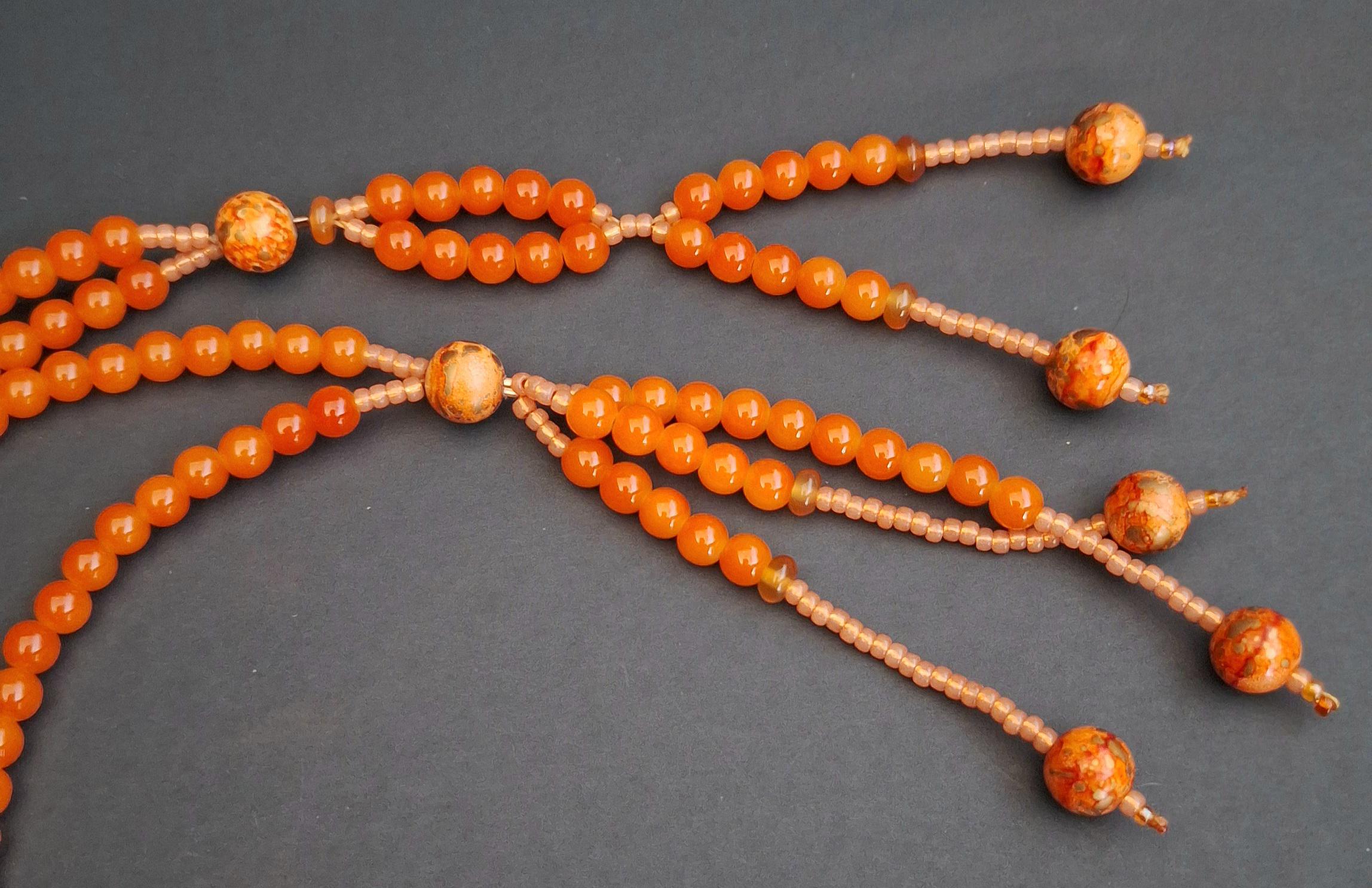 Orange Glass, Juzu Prayer Beads, Nichiren SGI Buddhist, Chanting Beads, Gongyo, Lorraine Effects, Lorraine Ellison