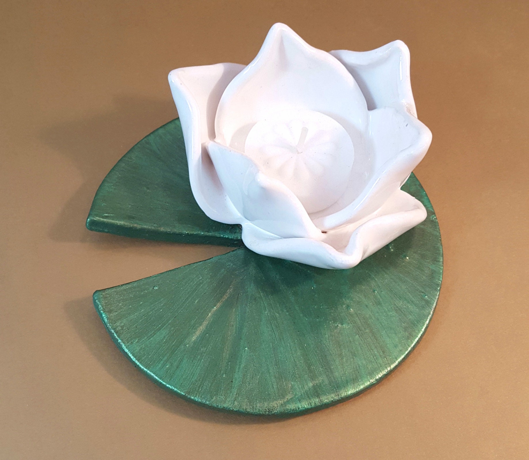 Lotus flower candle holder tealight candle ceramic ring Etsy