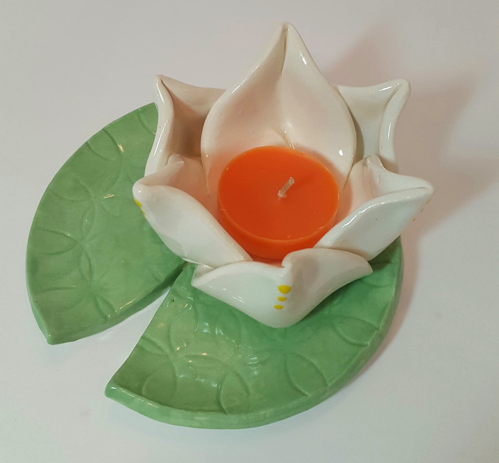 Lotus flower candle holder tealight candle ceramic ring Etsy