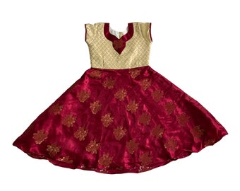 half pattu long frocks