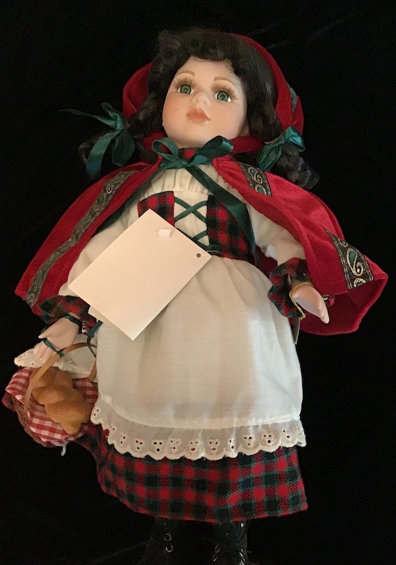 Collectible Geppeddo Fairy Tale Series Little Red Riding Hood Porcelain Doll with Tag