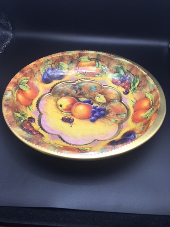 1971 Daher Decorated Ware Tin Bowl Fruit England Etsy