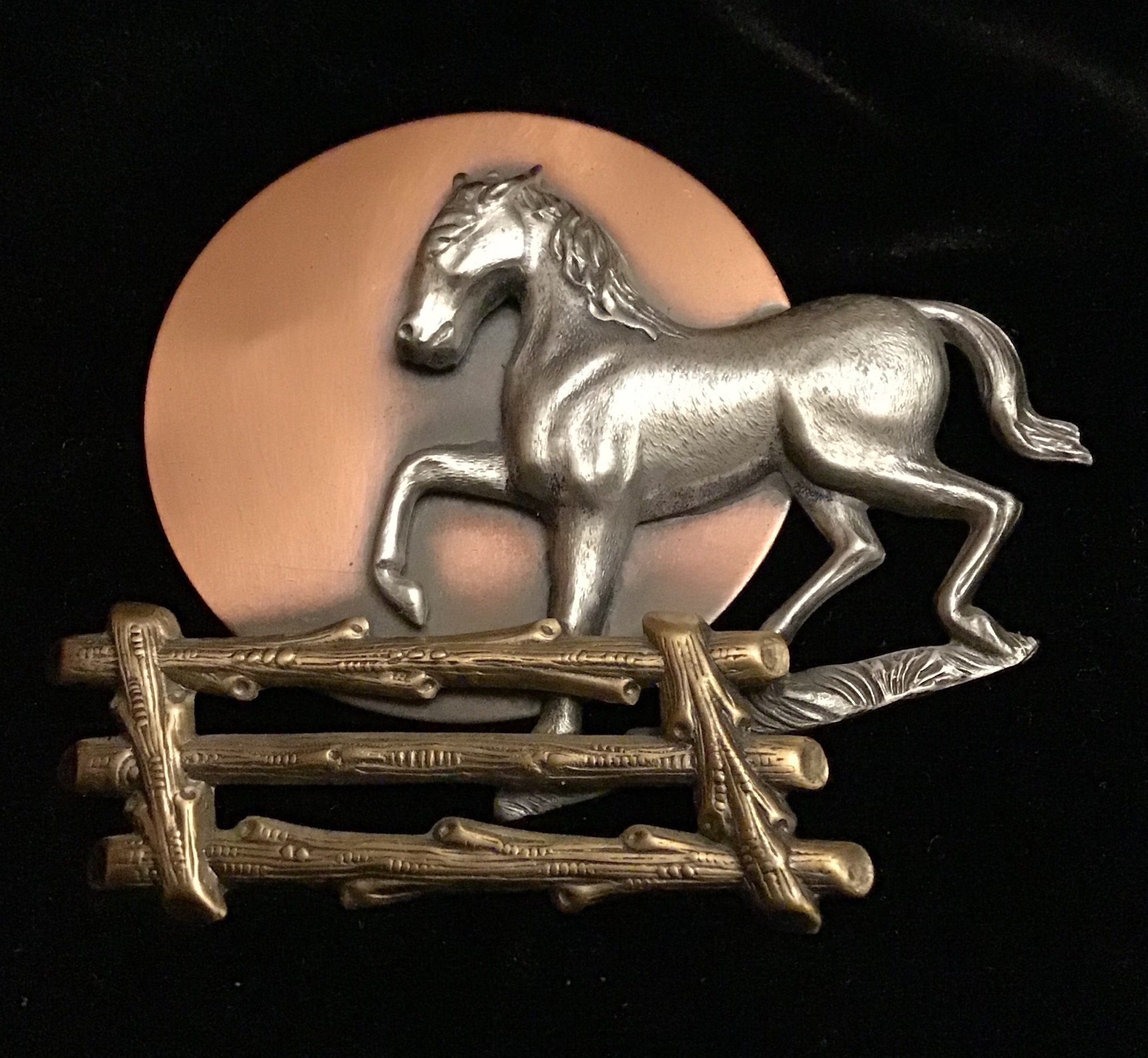 Metal Horse Pin Galloping Horse Pin Gold Copper Silver Horse Etsy