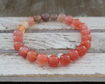 Yanyuan Agate Bracelet: Candy Color Gemstone, Healing Yoga Mala