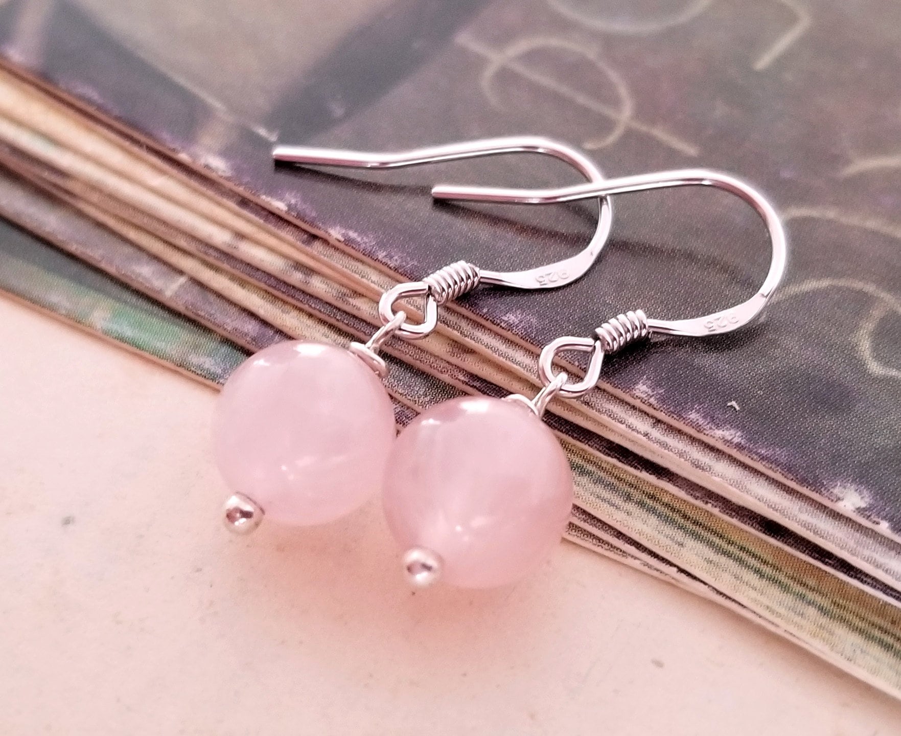 Rose Quartz Earrings Etsy Singapore