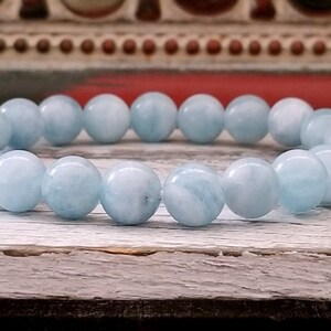 Aquamarine Bracelet Gemstone Bracelet Gift Women&#39;s Bracelet Stacking Bracelet Healing Crystal Yoga Jewelry Aquamarine Boho Bracelet Gift