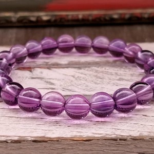 Amethyst Bracelet Boho Gemstone Bracelet Gift Women&#39;s Bracelet Stacking Bracelet Healing Crystal Yoga Jewelry Purple Crystal Bracelet