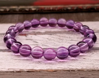 Amethyst Gemstone Bracelet: Boho Stacking Yoga Jewelry