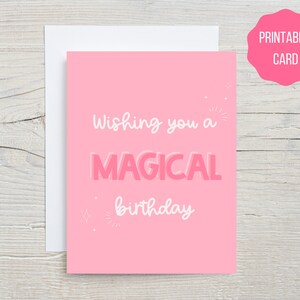 Deseándole una tarjeta imprimible de cumpleaños mágica, tarjeta de cumpleaños digital para amigos, familiares y pareja