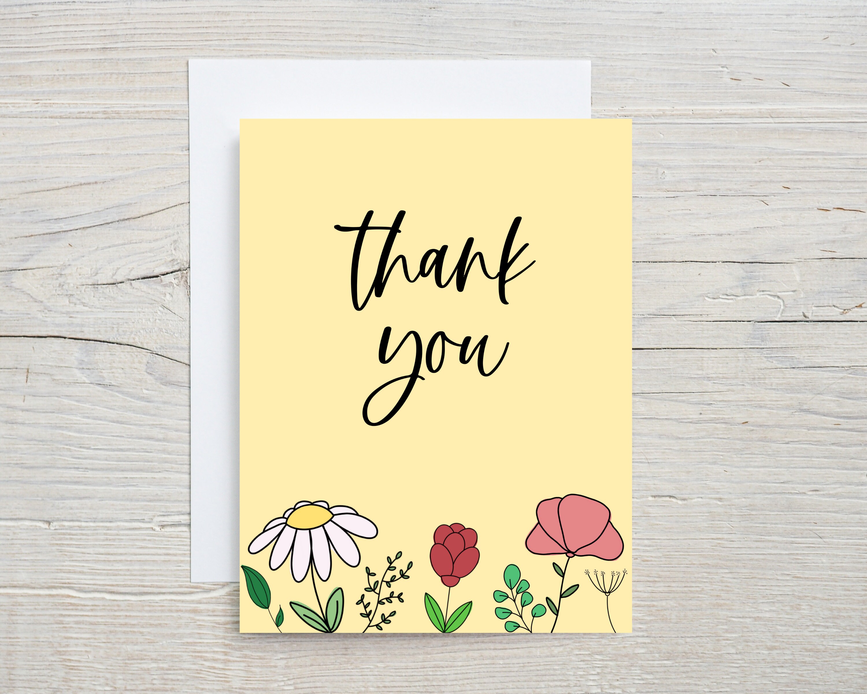 Printable Thank You Floral Card Pack, Digital Floral Thank You Cards - Etsy