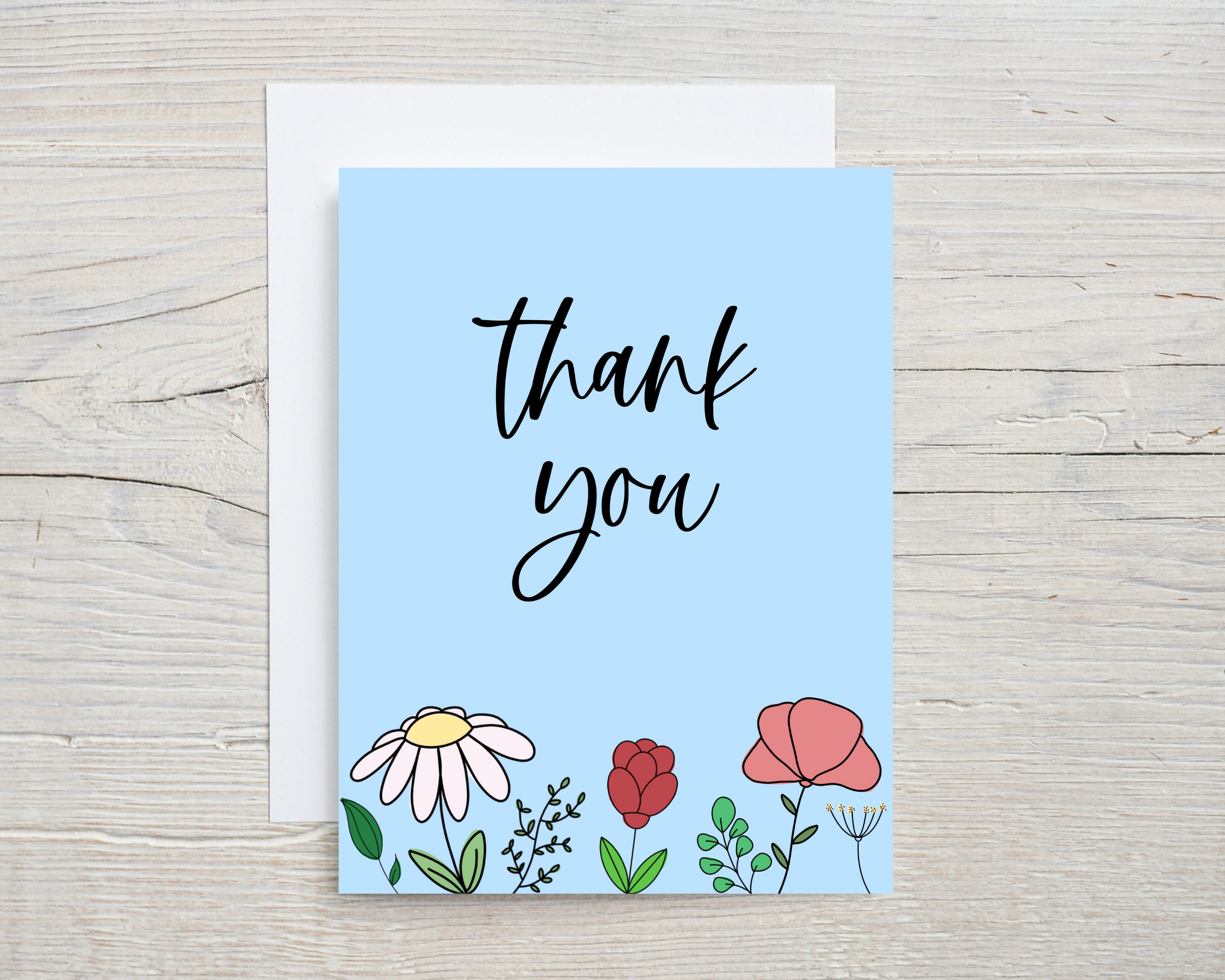 Printable Thank You Floral Card Pack, Digital Floral Thank You Cards - Etsy