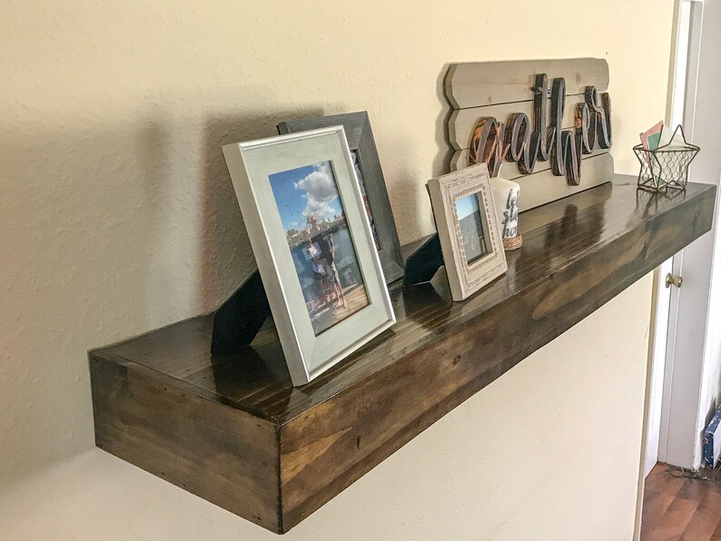Floating Shelf Reclaimed Wood Fireplace Mantel Figurine Etsy