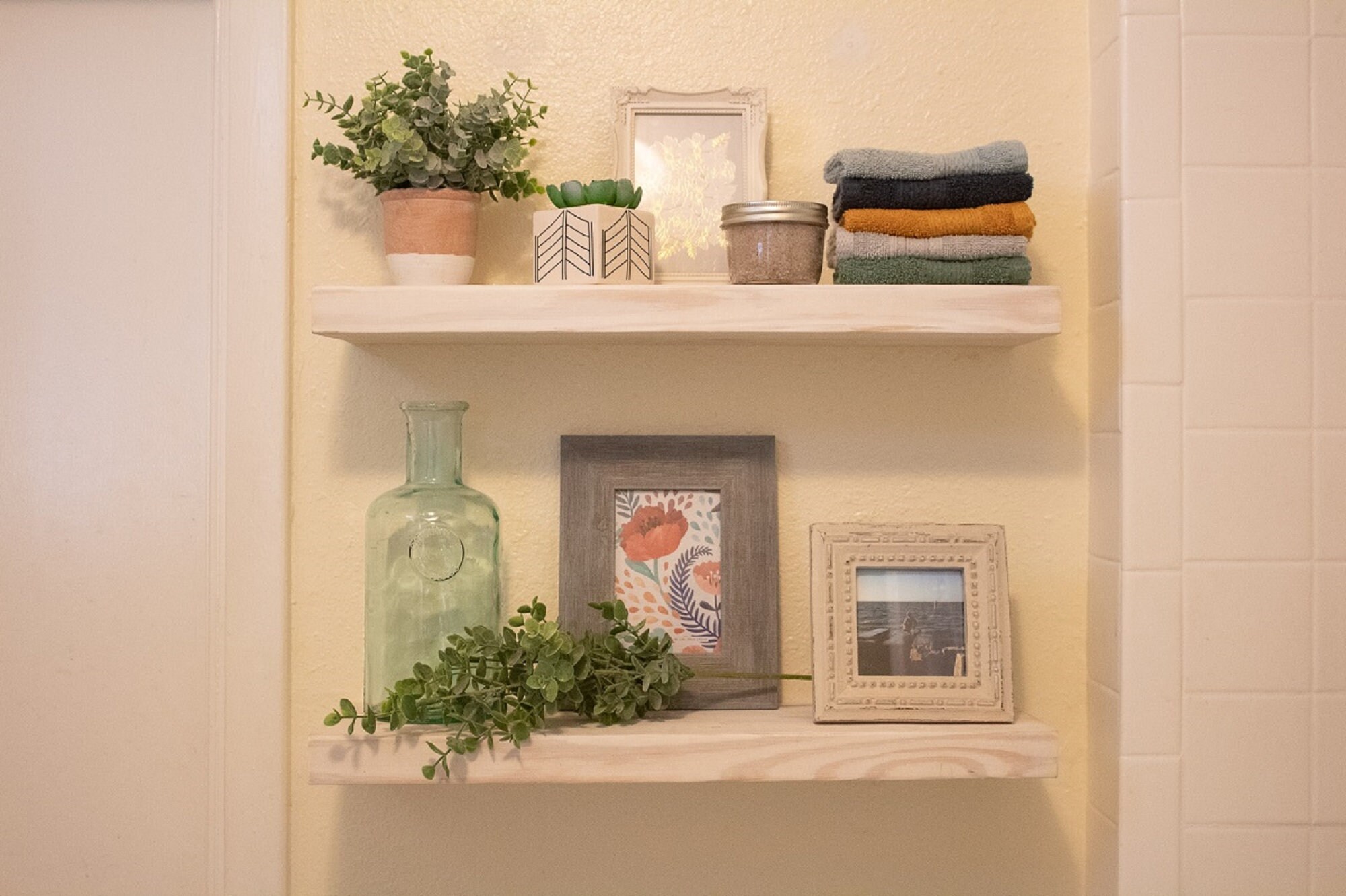 White Washed Floating Shelf Set 18 24 30 Etsy