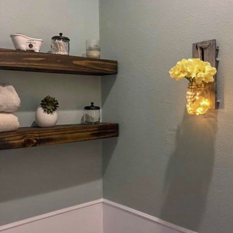 Pair of Rustic farmhouse kitchen floating shelves reclaimed Etsy