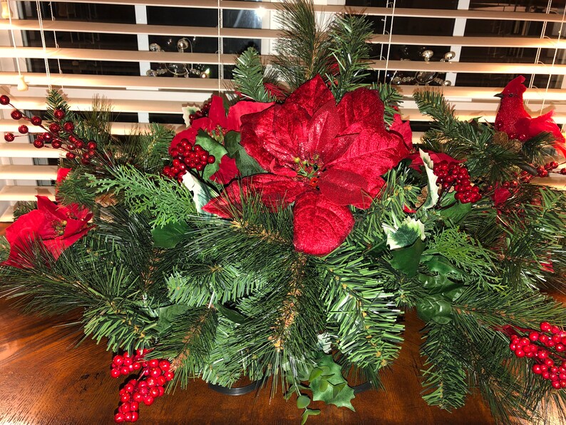 Christmas Headstone Flower Arrangement Headstone Saddle Etsy