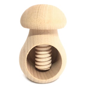 Wooden Montessori toy Mushroom with a screw Learning toy image 2