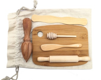 wooden playdough tools