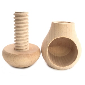 Wooden Montessori toy Mushroom with a screw Learning toy image 5